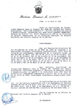 Resolución Directoral N° 013-96-AGN/OTA