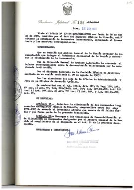Resolución Jefatural N° 125-1985/AGN/J