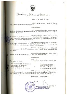 Resolución Jefatural N° 022-1982/AGN/J