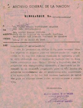 MEMORANDUM 015-91-AGN/OAJ