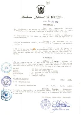Resolución Jefatural N° 125-1992/AGN/J