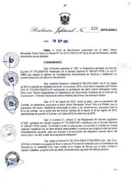 Resolución Jefatural N° 220-2015-AGN/J