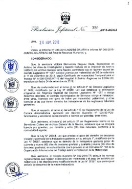 Resolución Jefatural N° 300-2018-AGN/J