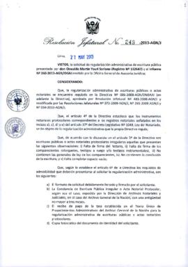Resolución Jefatural N° 249-2013-AGN/J