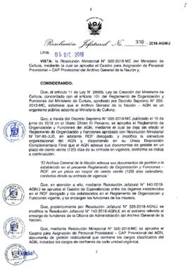 Resolución Jefatural N° 308-2018-AGN/J
