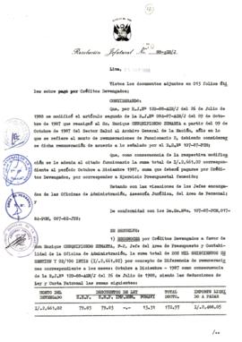 Resolución Jefatural N° 170-1988/AGN/J