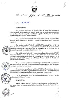 Resolución Jefatural N° 054-2011-AGN/J