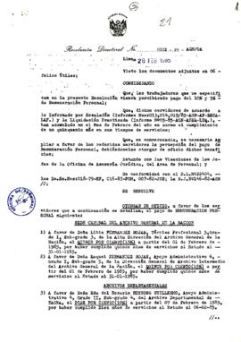 Resolución Directoral N° 21-85-AGN/OA