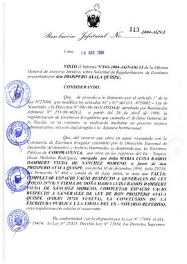 Resolución Jefatural N° 113-2004-AGN/J