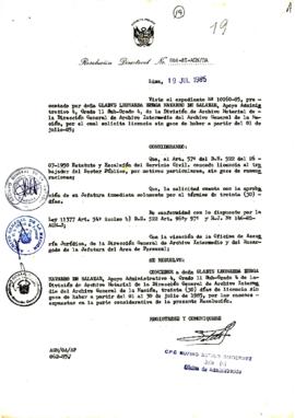 Resolución Directoral N° 66-85-AGN/OA