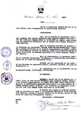 Resolución Jefatural N° 138-1988/AGN/J