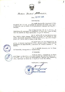 Resolución Directoral N° 40-86-AGN/OA