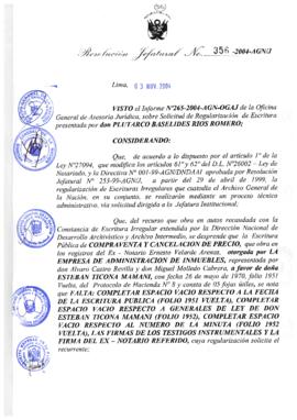 Resolución Jefatural N° 356-2004-AGN/J