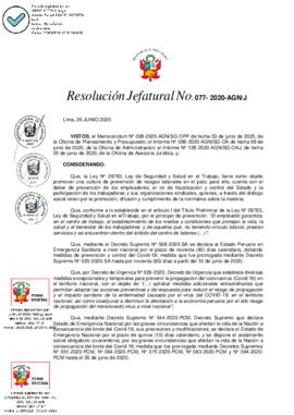 Resolución Jefatural N° 077-2020-AGN/J