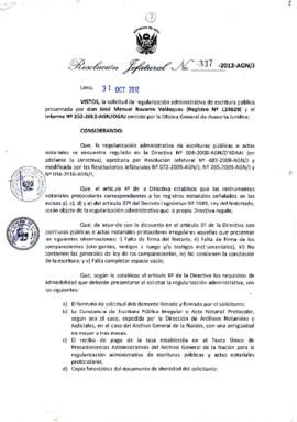 Resolución Jefatural N° 337-2012-AGN/J