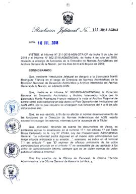 Resolución Jefatural N° 141-2018-AGN/J