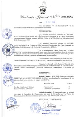 Resolución Jefatural N° 463-2000/AGN/J