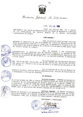 Resolución Jefatural N° 094-1996/AGN/J