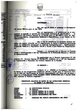 Resolución Jefatural N° 034-1984/AGN/J