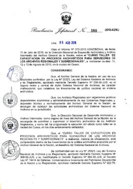 Resolución Jefatural N° 380-2010-AGN/J