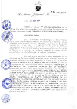 Resolución Jefatural N° 082-2004-AGN/J