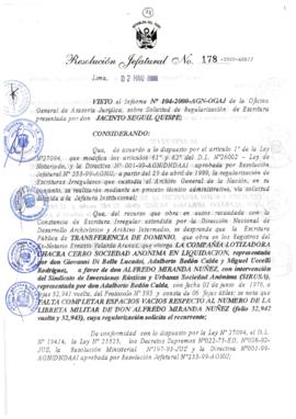 Resolución Jefatural N° 178-2000/AGN/J