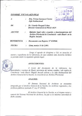 INFORME 072-2003-AGN-OGAJ