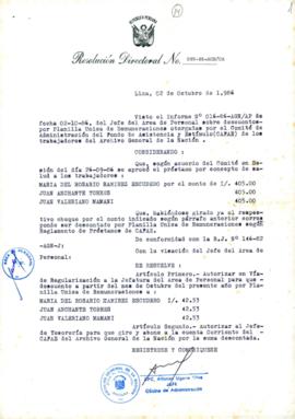Resolución Directoral N° 99-86-AGN/OA