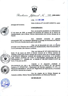 Resolución Jefatural N° 152-2008-AGN/J