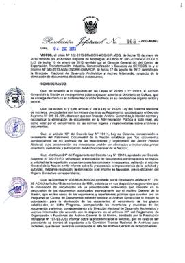 Resolución Jefatural N° 468-2013-AGN/J