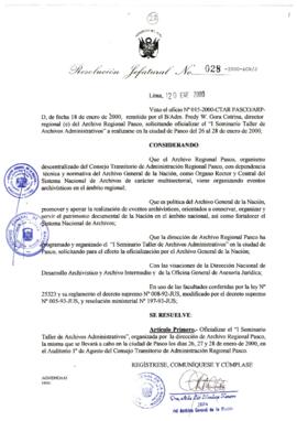Resolución Jefatural N° 028-2000/AGN/J