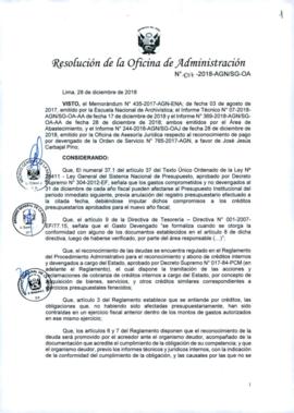 Resolución de la Oficina de Administración N° 017-2018-AGN/SG-OA