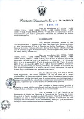 Resolución Directoral N° 017-2012-AGN/OTA