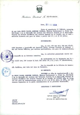 Resolución Directoral N° 57-84-AGN/OA
