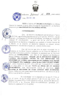 Resolución Jefatural N° 389-2001/AGN/J