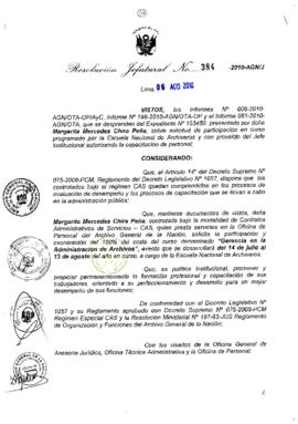 Resolución Jefatural N° 384-2010-AGN/J