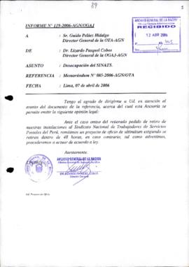 INFORME 119-2006-AGN/OGAJ