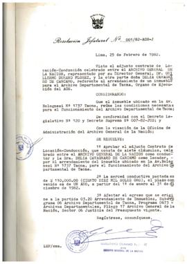 Resolución Jefatural N° 001-1982/AGN/J