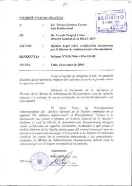 INFORME 145-2004-AGN-OGAJ