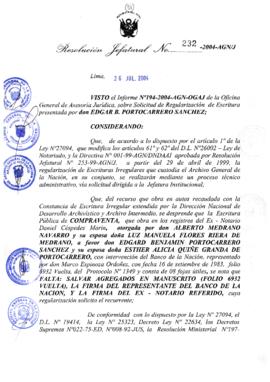 Resolución Jefatural N° 232-2004-AGN/J