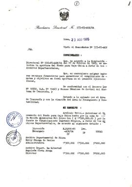 Resolución Directoral N° 75-85-AGN/OA