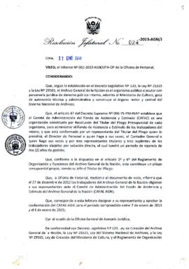 Resolución Jefatural N° 024-2013-AGN/J