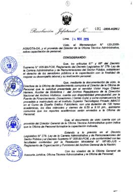 Resolución Jefatural N° 401-2006-AGN/J