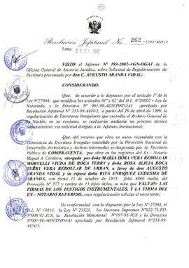 Resolución Jefatural N° 262-2002/AGN/J