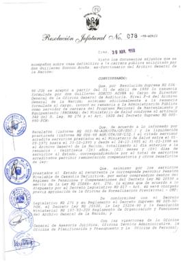 Resolución Jefatural N° 078-1998/AGN/J