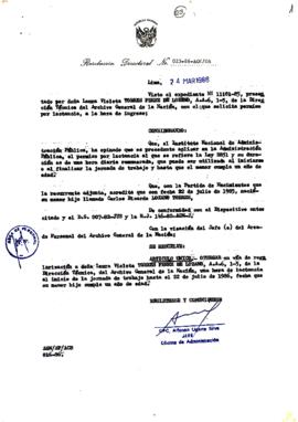 Resolución Directoral N° 23-86-AGN/OA