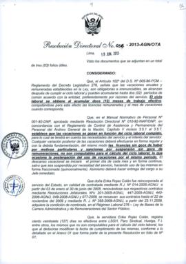 Resolución Directoral N° 036-2013-AGN/OTA