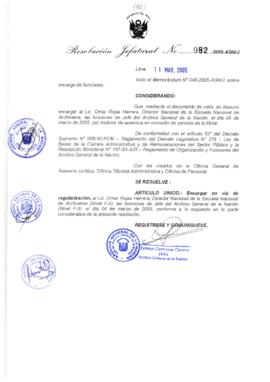 Resolución Jefatural N° 082-2005-AGN/J