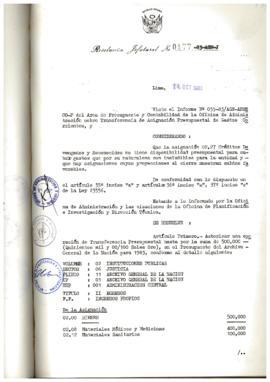 Resolución Jefatural N° 177-1983/AGN/J
