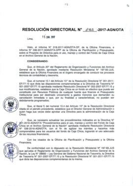 Resolución Directoral N° 022-2017-AGN/OTA